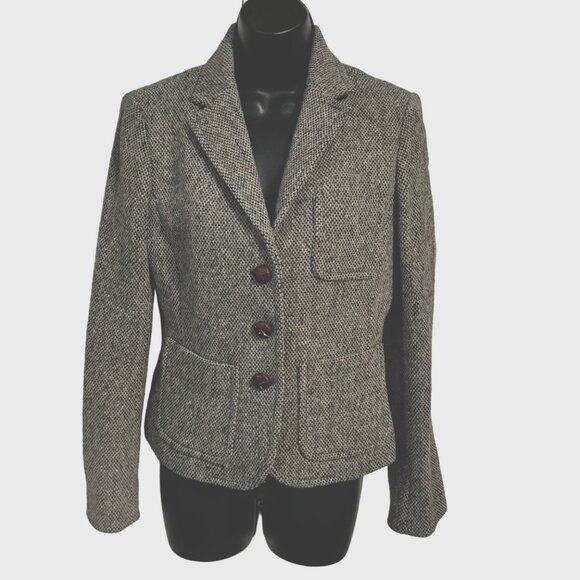 J Crew Blazer Womens No Tag Brown Wool Blend Single Breasted 3 Button - Picture 1 of 8